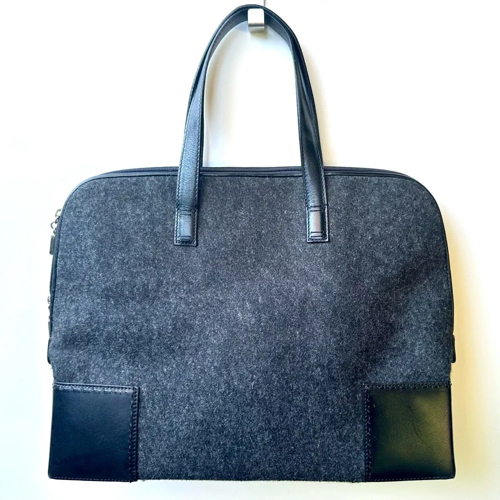 EUC Cole Haan Leather and Felt Tote Bag, Shoulder Strap
